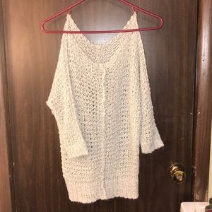 Off the shoulder see through blouse